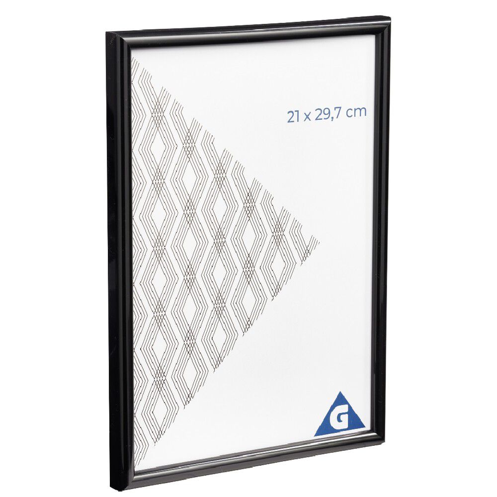 Cadre photo plastique noir 22x31cm pour photo 21x29.7cm