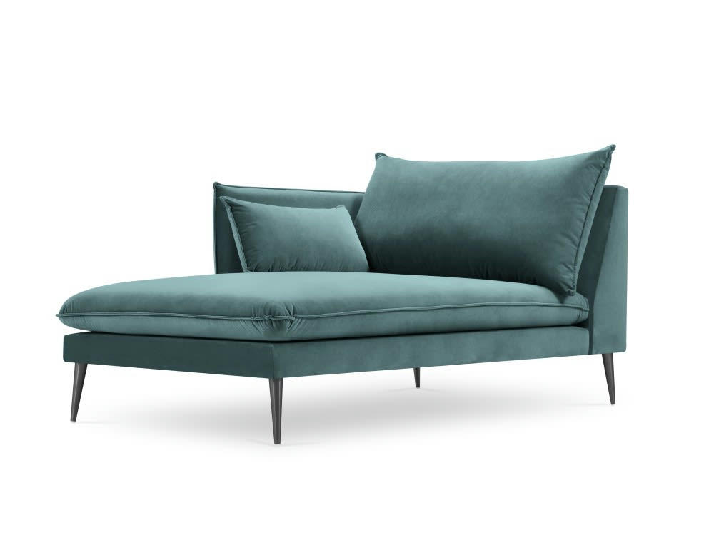 AGATE - Méridienne en velours pétrole