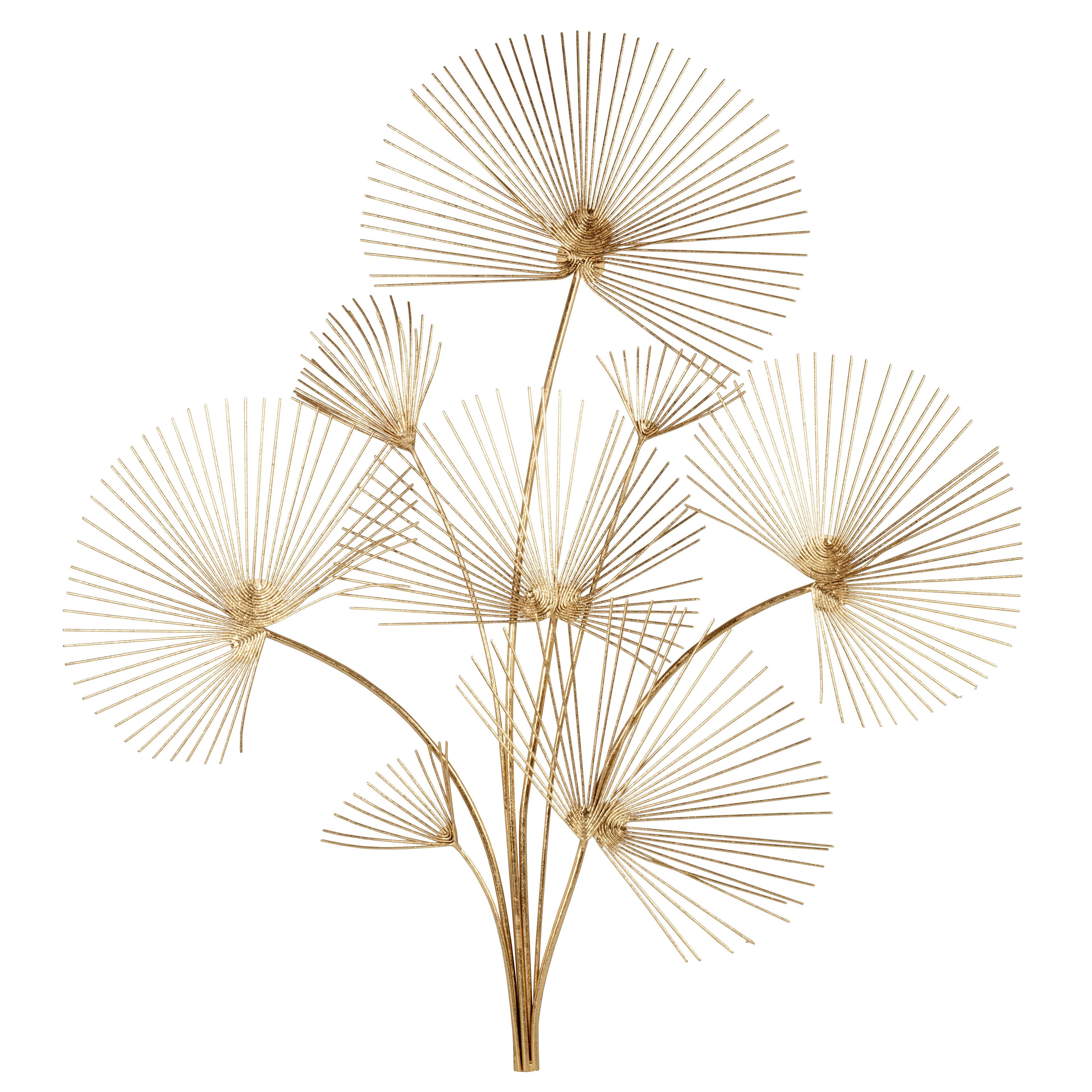 ISAAC - Déco murale feuillage en métal doré 73x81