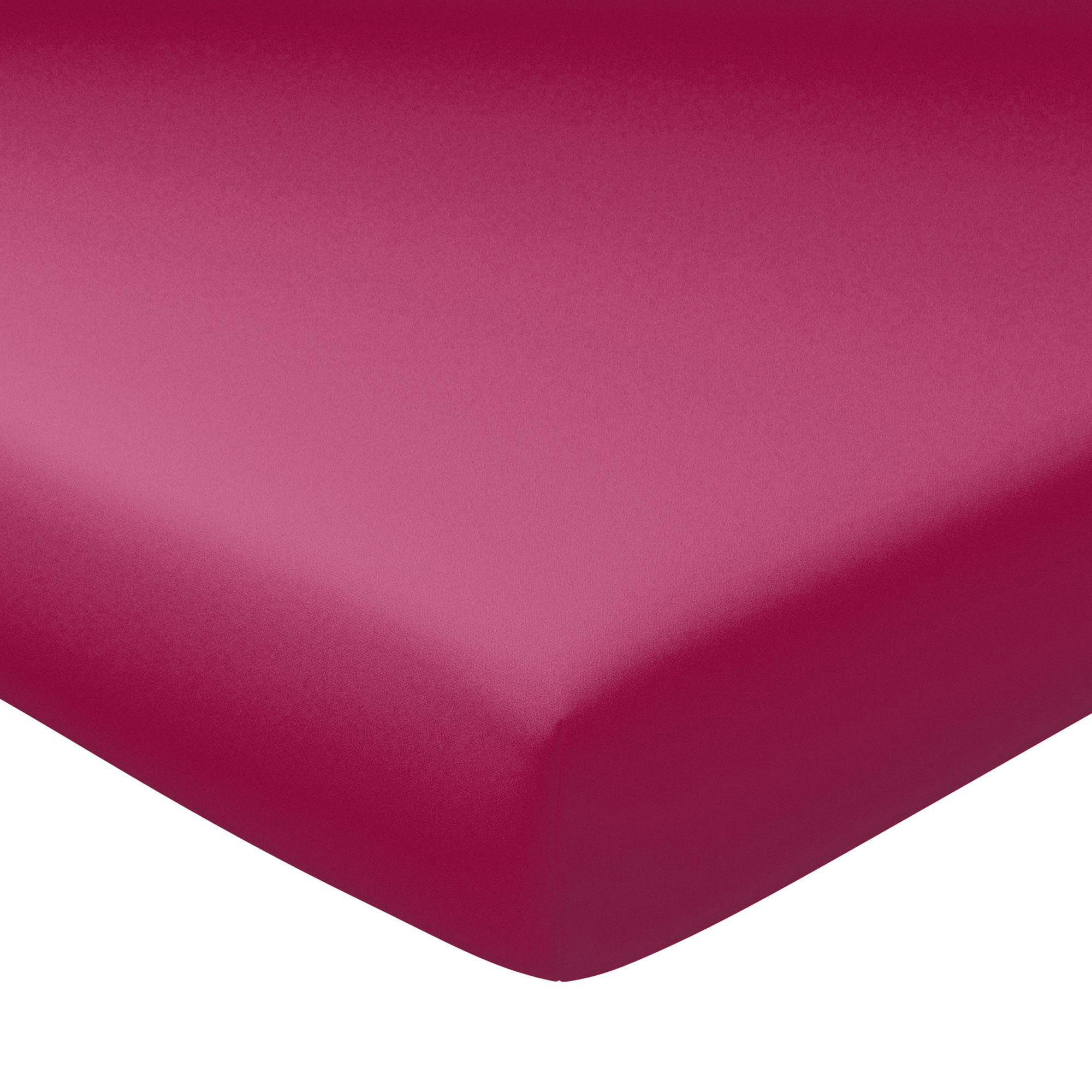 GRANDS BONNETS - Drap-housse grand bonnet 90x200x30 rose fuchsia en coton