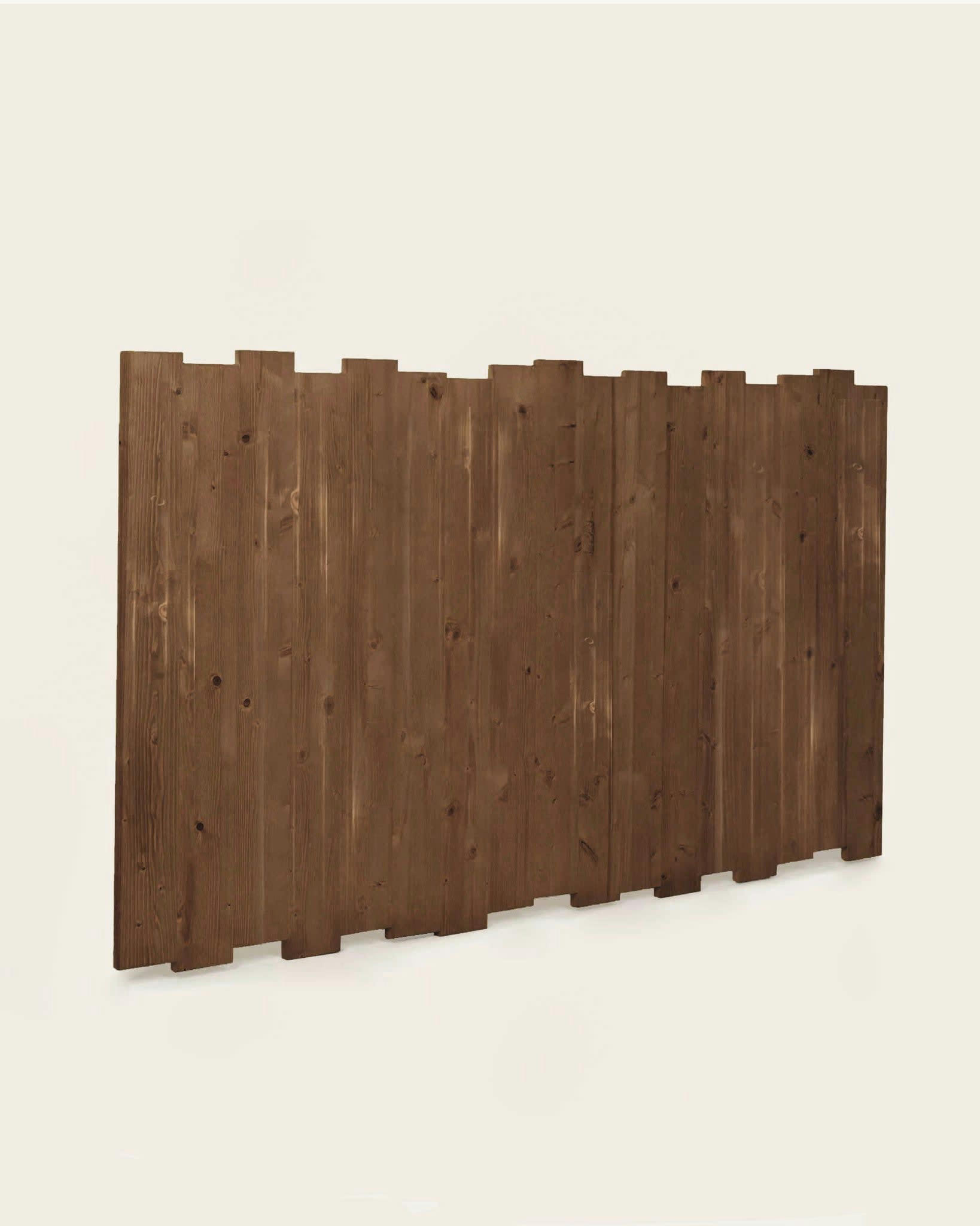 DAKARI - Tête de lit en bois d’épicéa en couleur marron vieilli pour lit 135 cm