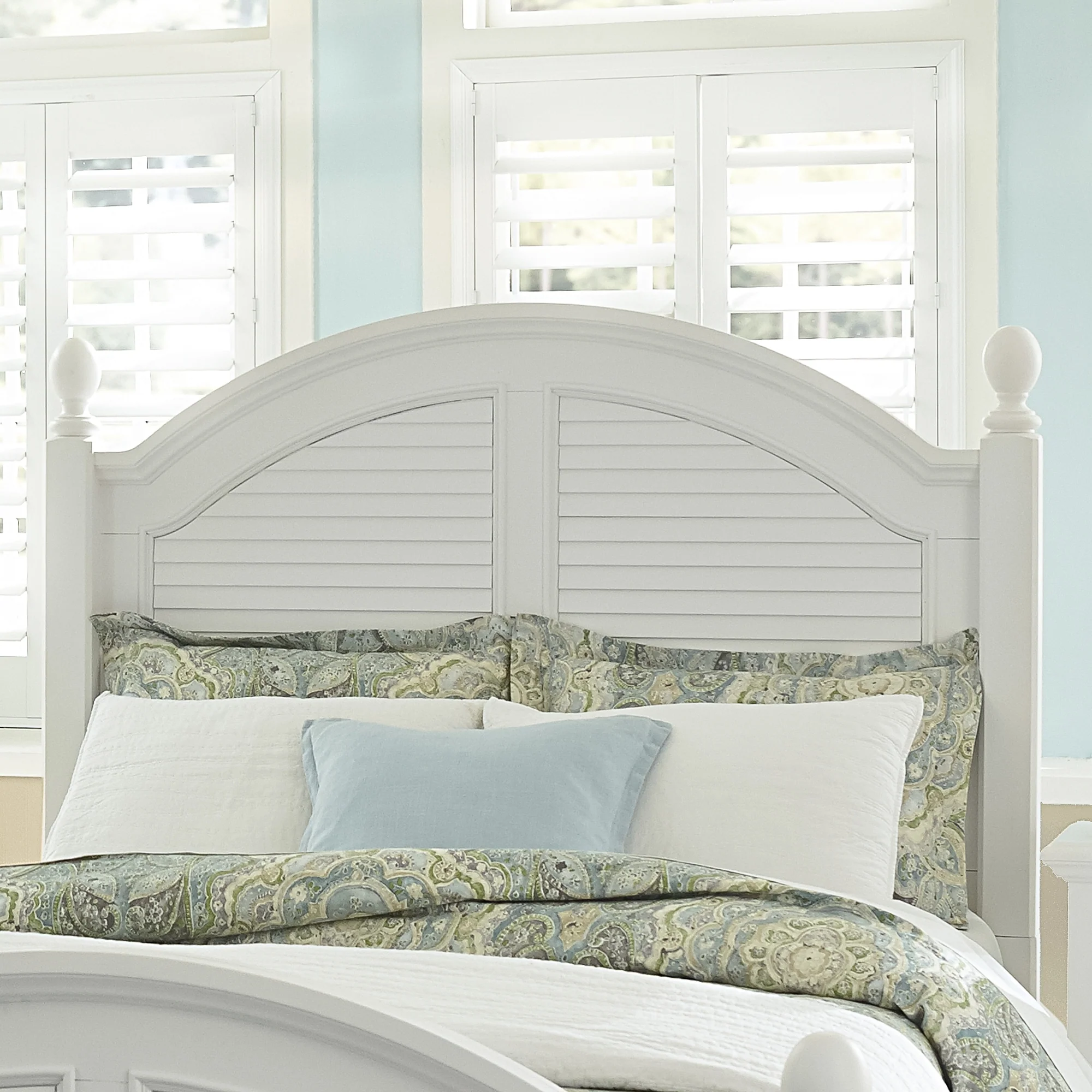 Summer House I Oyster White King Poster Headboard