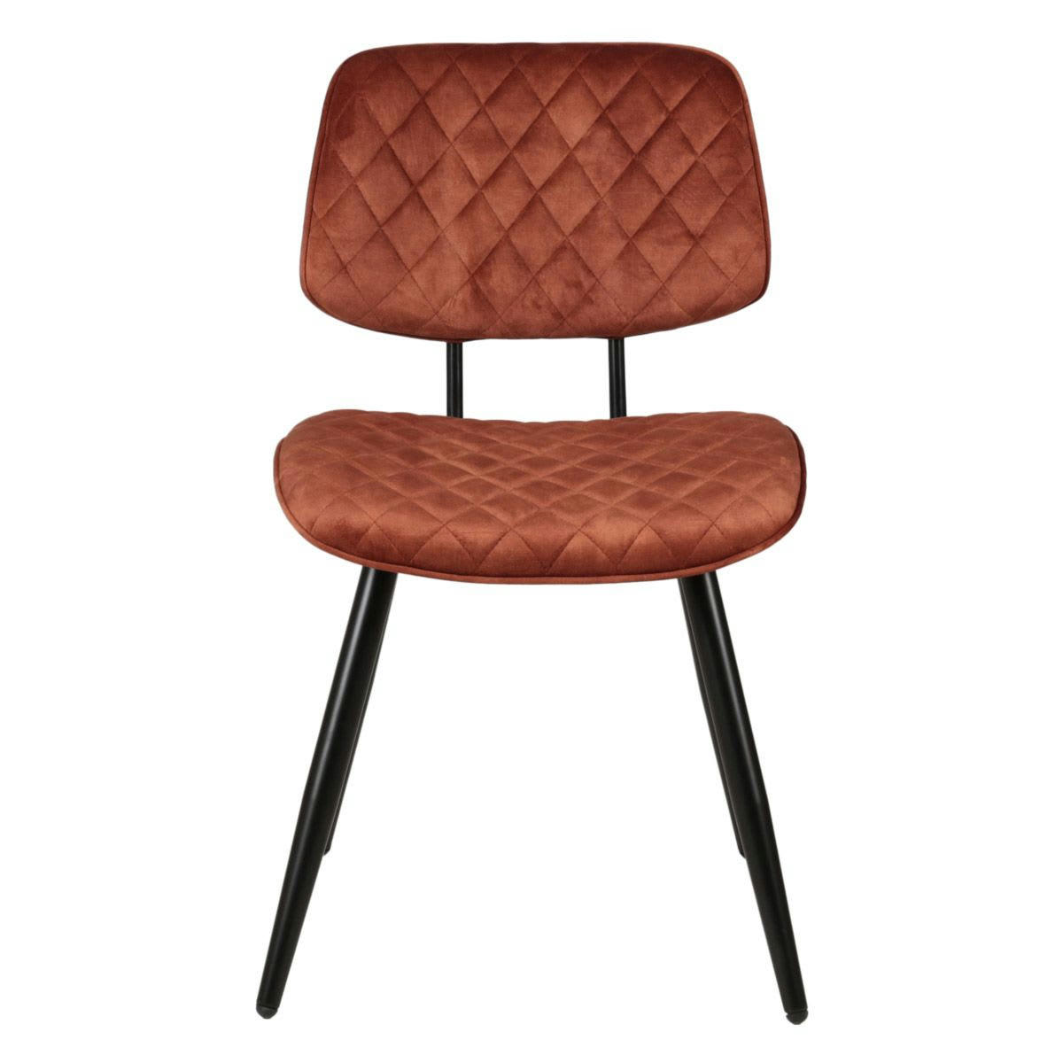 LIZZY - Chaise repas velours cognac