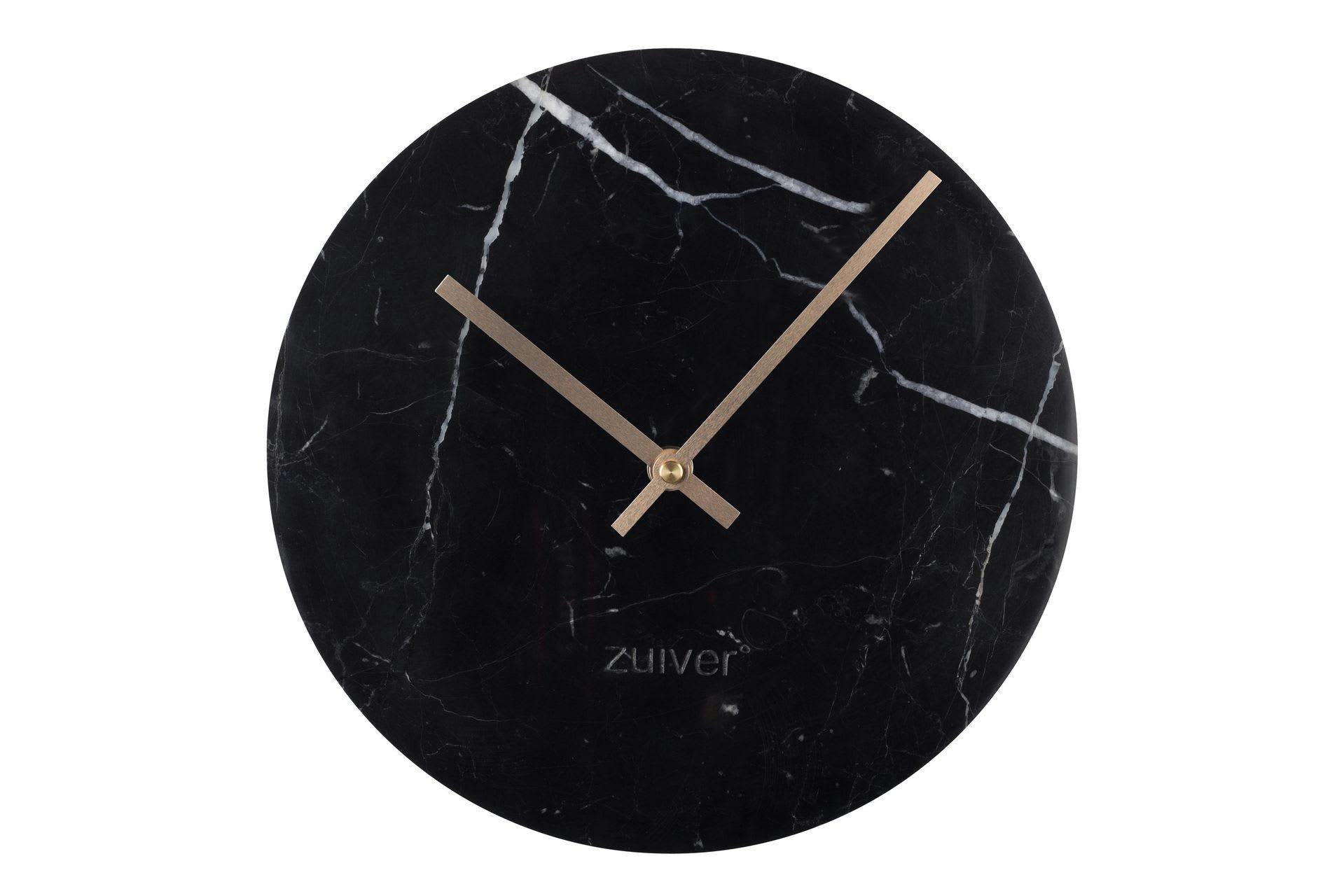 TIME - Horloge en marbre noir D25