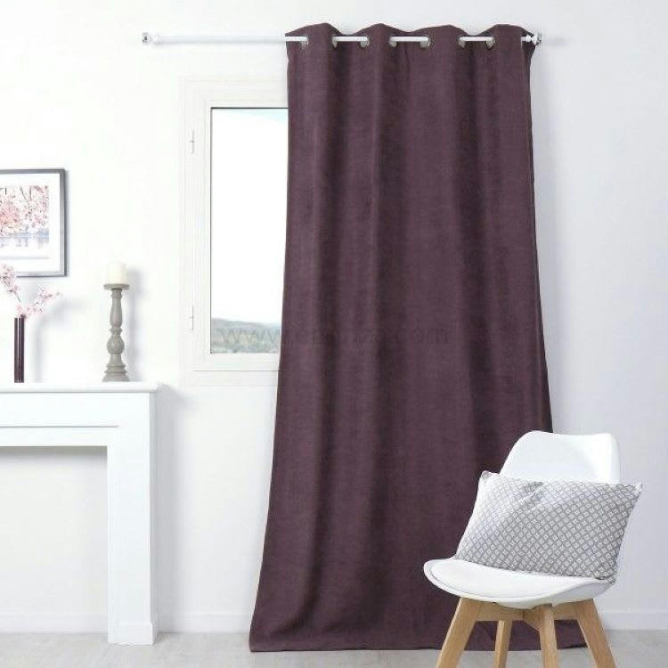 - Rideau uni thermique et occultant 140x260cm Aubergine