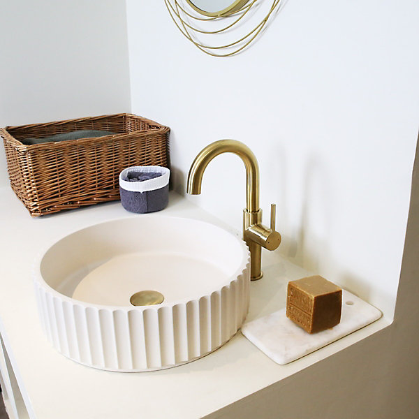 Mitigeur de lavabo haut or brossé Essebagno Reflet