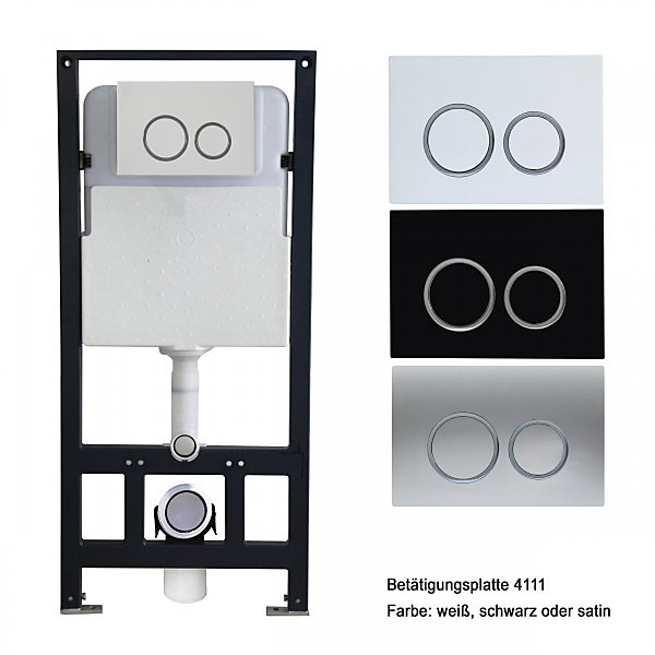 Pack Bâti-support   Toilettes Japonais céramique, WC lavant   télécommande - 38,4x59,3x38cm - Pro  1104 Modèle 4111 blanc mat