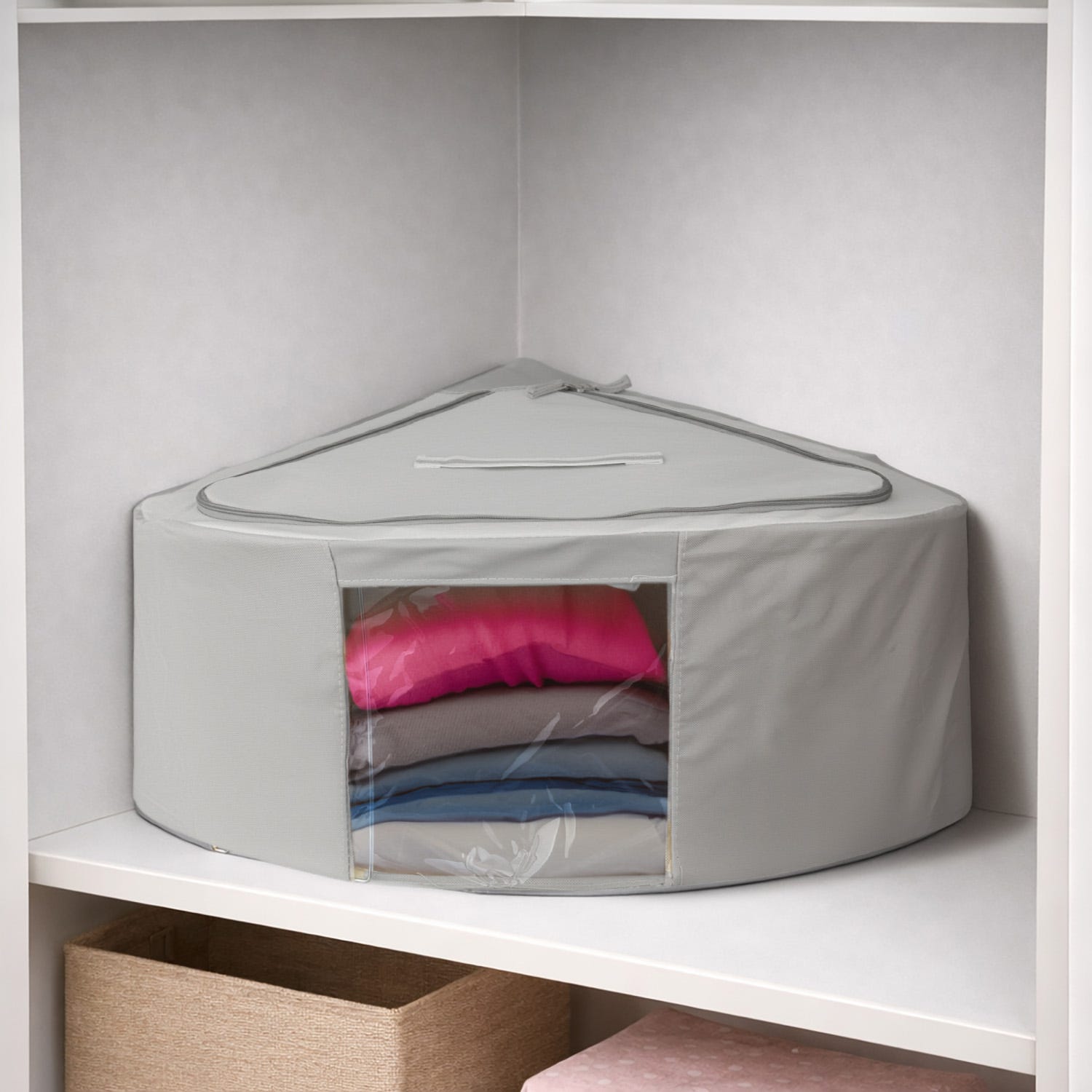 Scatola armadio angolare 63x28x48 cm grigio
