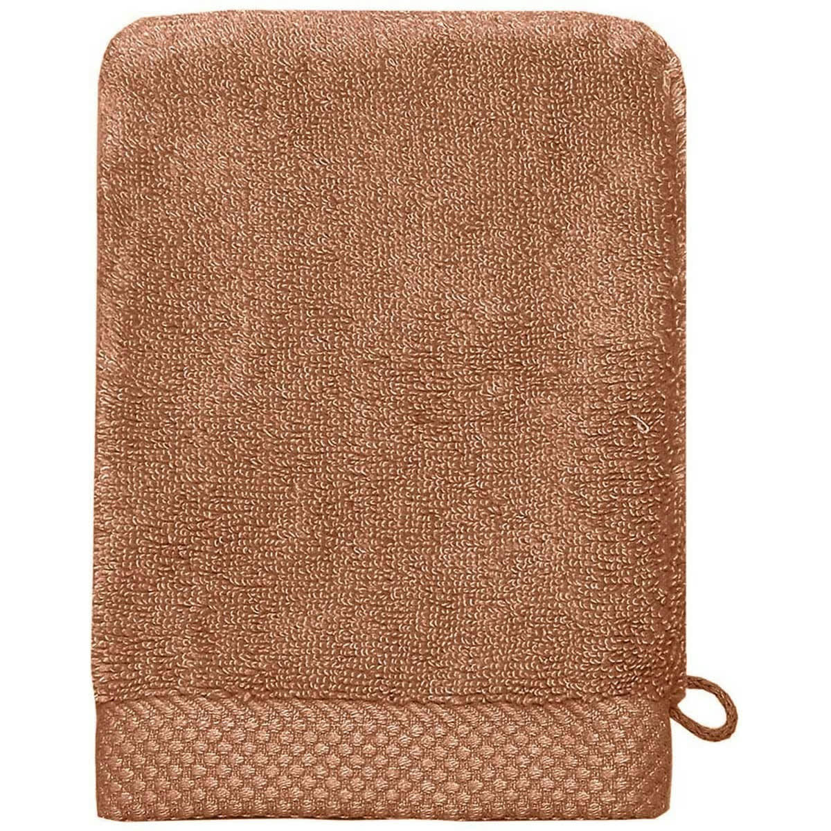 SENSOFT - 3 gants de toilette zéro twist 560gr/m²  brique 16x22 cm