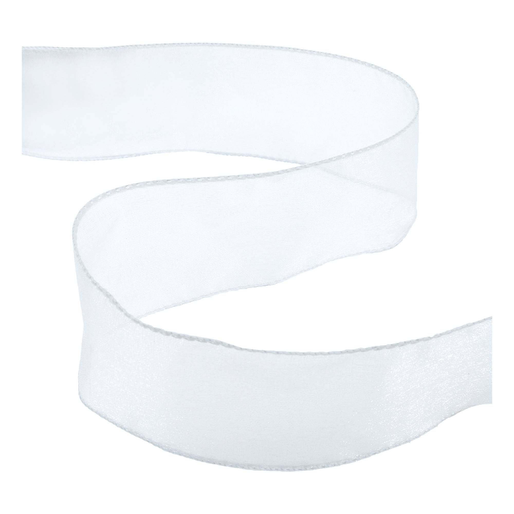 White Wire Edge Organza Ribbon 63mm x 3m