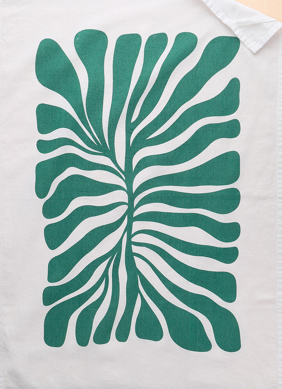 TORCHON EN COTON IMPRIMÉ VÉGÉTAL COVE ÉMERAUDE