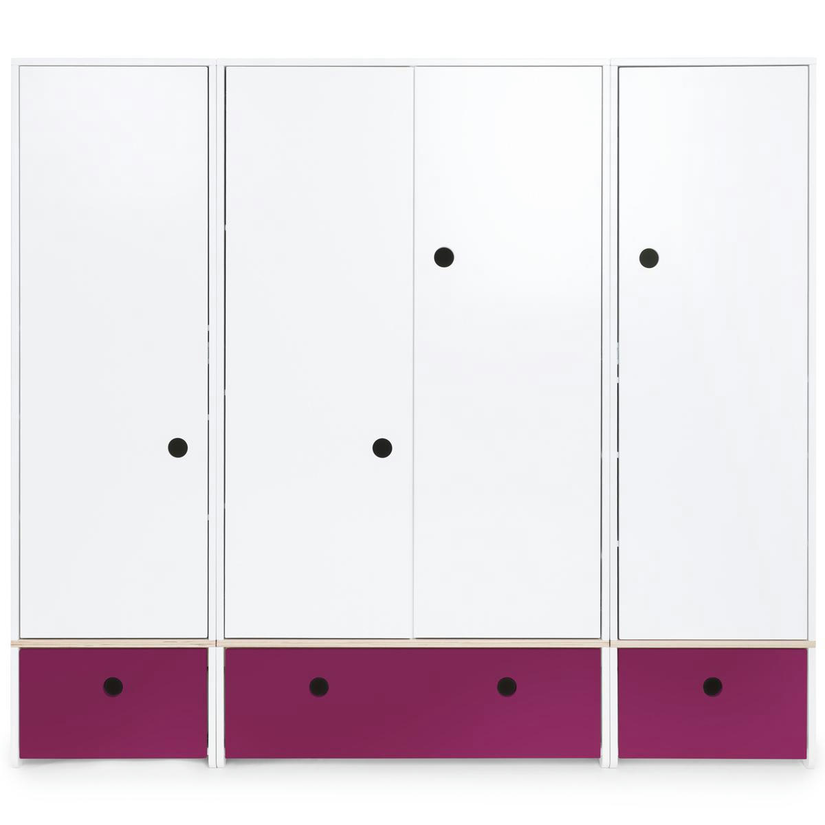 COLORFLEX - Armoire 4 portes prune