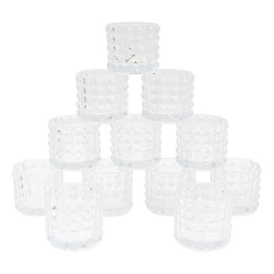 Clear Textured Tealight Holders 12 Pack
