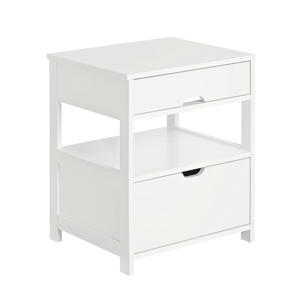 - Table de Chevet effet bois blanc