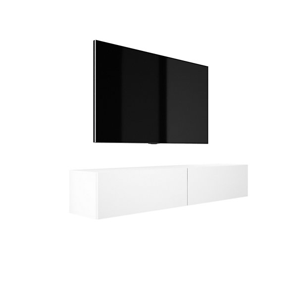Meuble TV Suspendu, 170 X 34 X 32 Cm, Blanc Mat