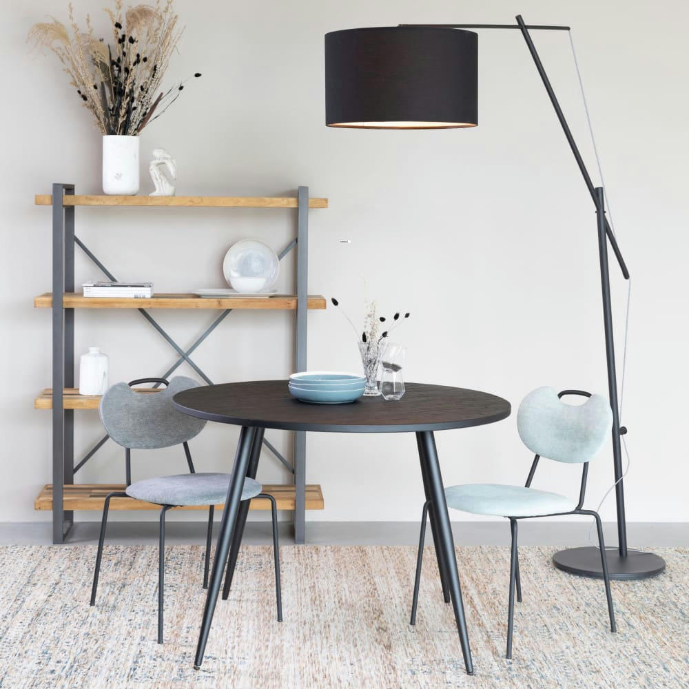 ASPEN - Lot de 2 chaises en tissu et métal gris