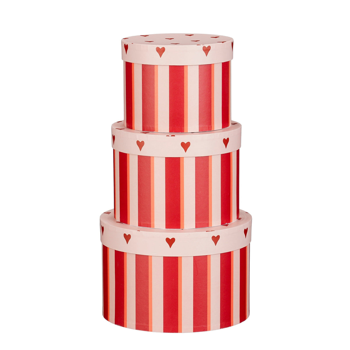 Mica Decorations Opbergdoos - Set van 3 - H14 x Ø21 cm - Papier - FSC Mix - Rood