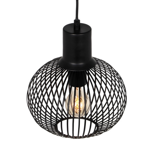 Lampa wisząca czarna GILA 1xE27x10W wym: 150x23x23 cm Trio