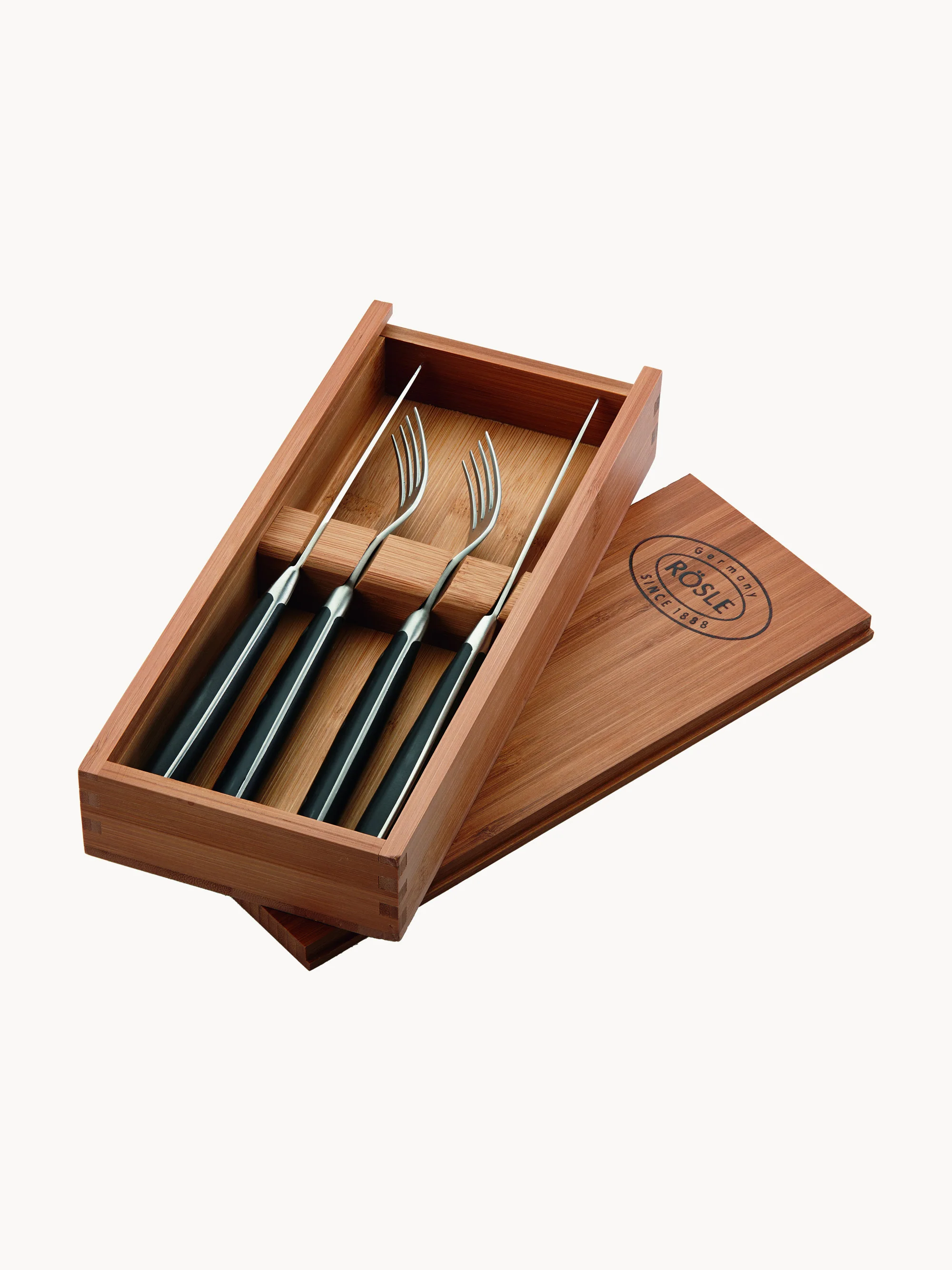 Edelstahl-Geschirr-Set Culture in Bambus-Box, 2 Personen, 4er-Set