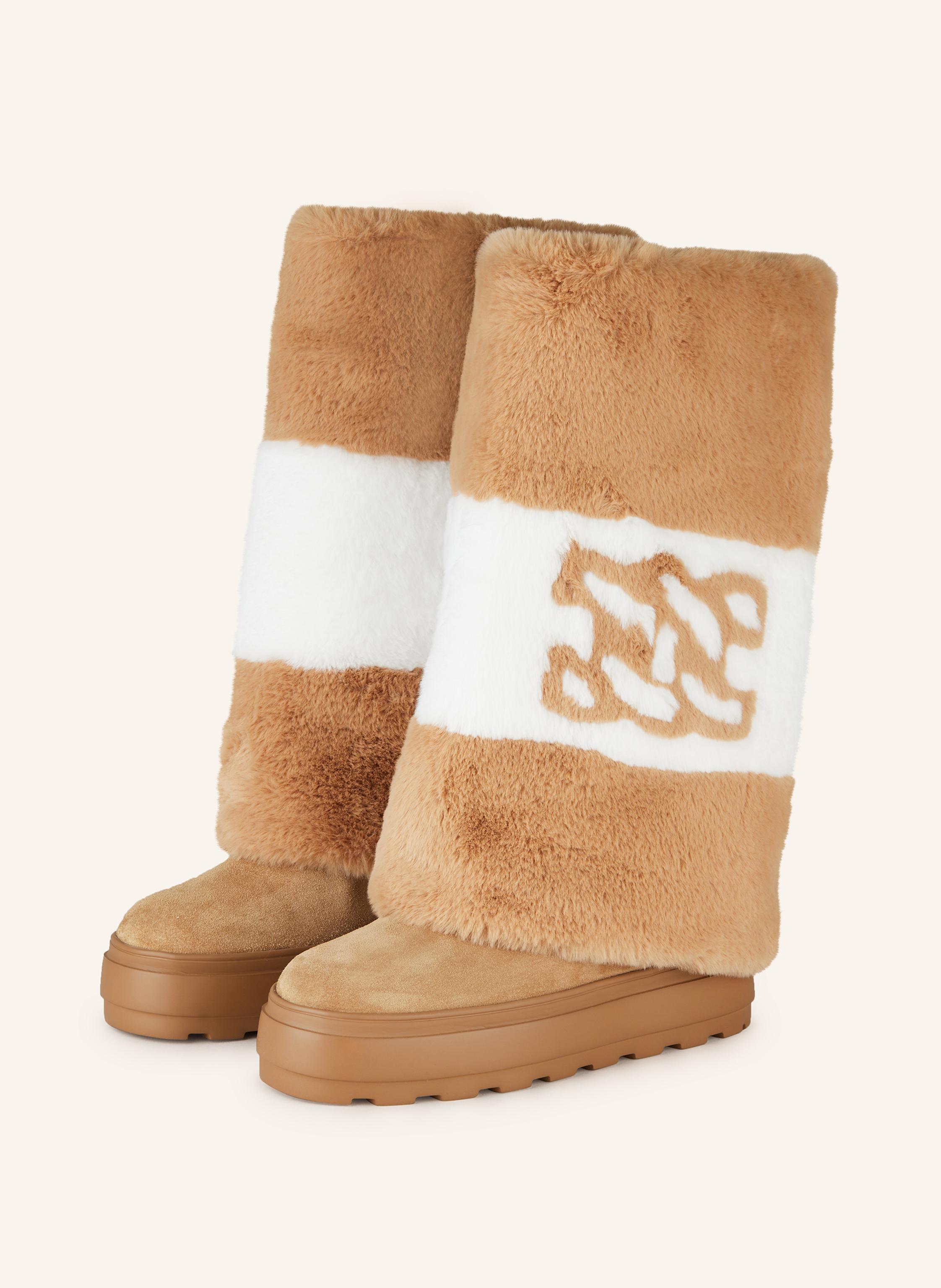 CASADEI Plateau-Boots mit Kunstfell