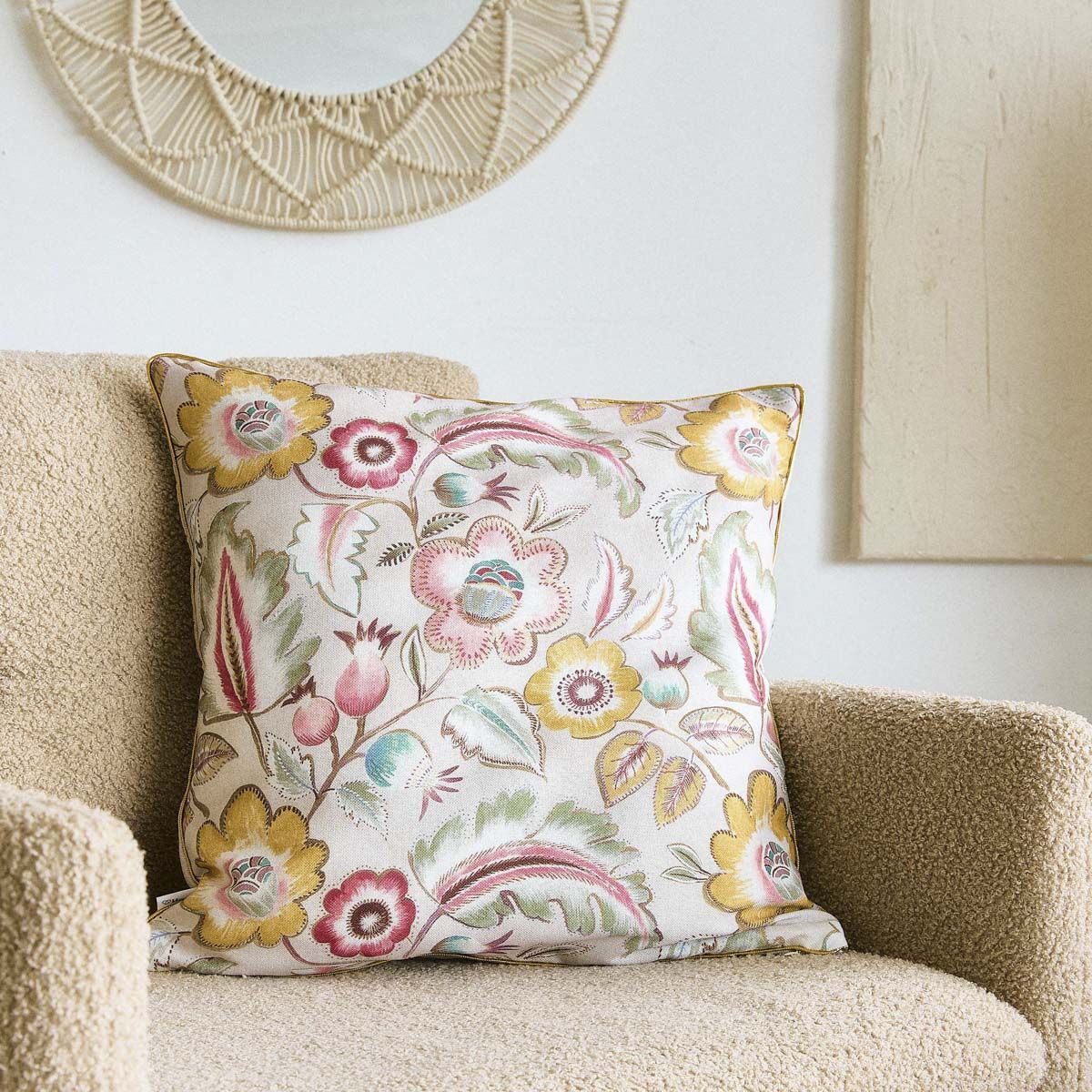 Poszewka LEISTI w kwiatowy wzór 45x45 cm