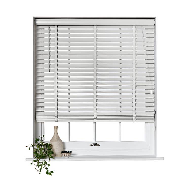 Habitat Wooden White 50mm Slat Venetian Tape Blind - 60cm