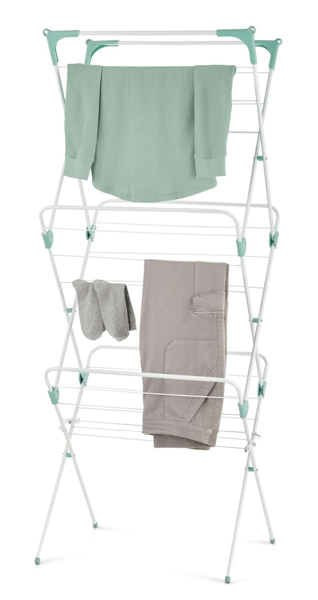 type A 3-Tier Vertical Collapsible Drying Rack, 23.5 x 20.5 x 58-in