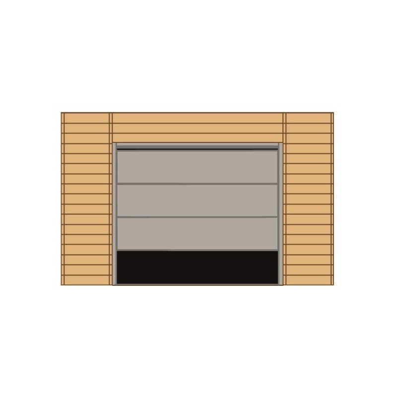 Paroi frontale avec porte de garage sectionnelle pour carport 2,7 x 2,45 m