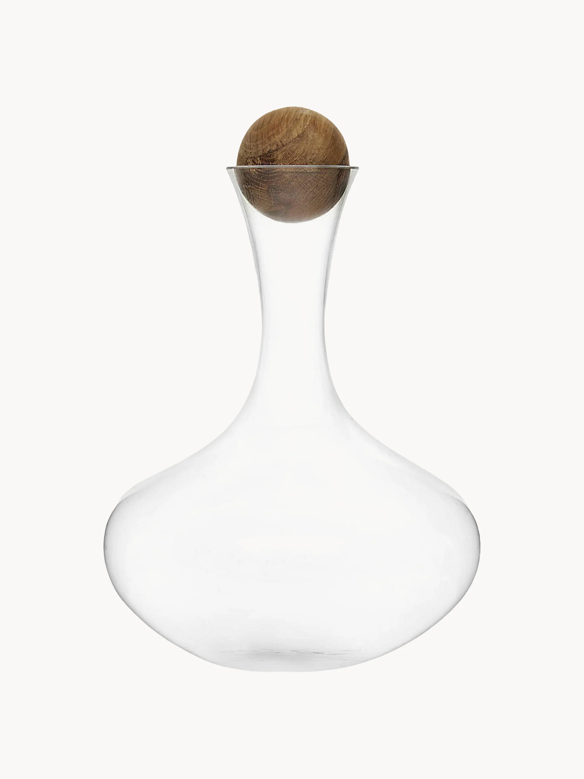 Mundgeblasener Dekanter Eden mit Holzdeckel, 2 L