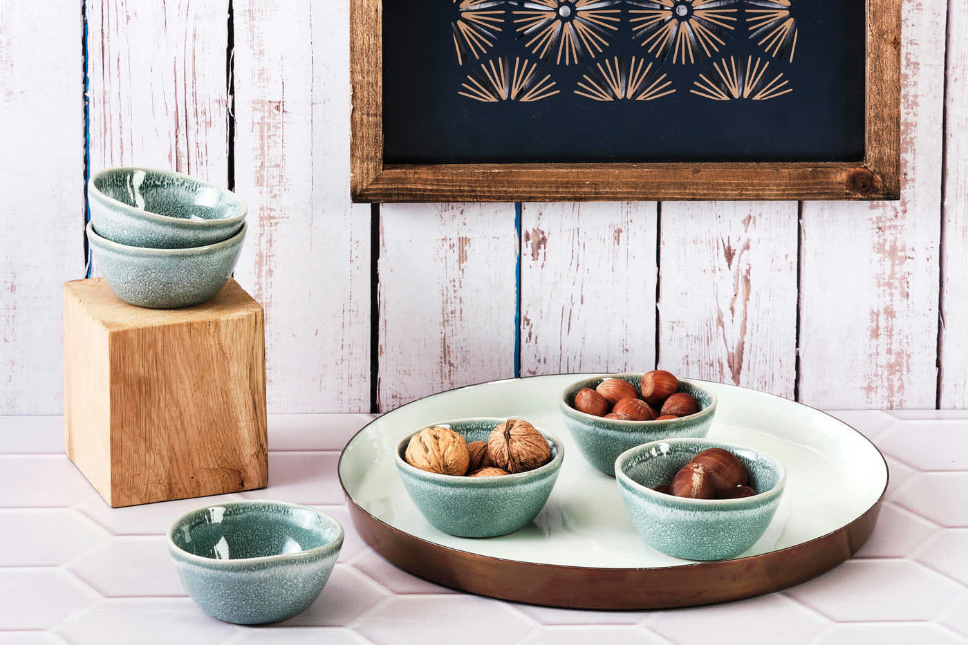 MAGMA - Lot de 6 petits bols en grès bleu D9