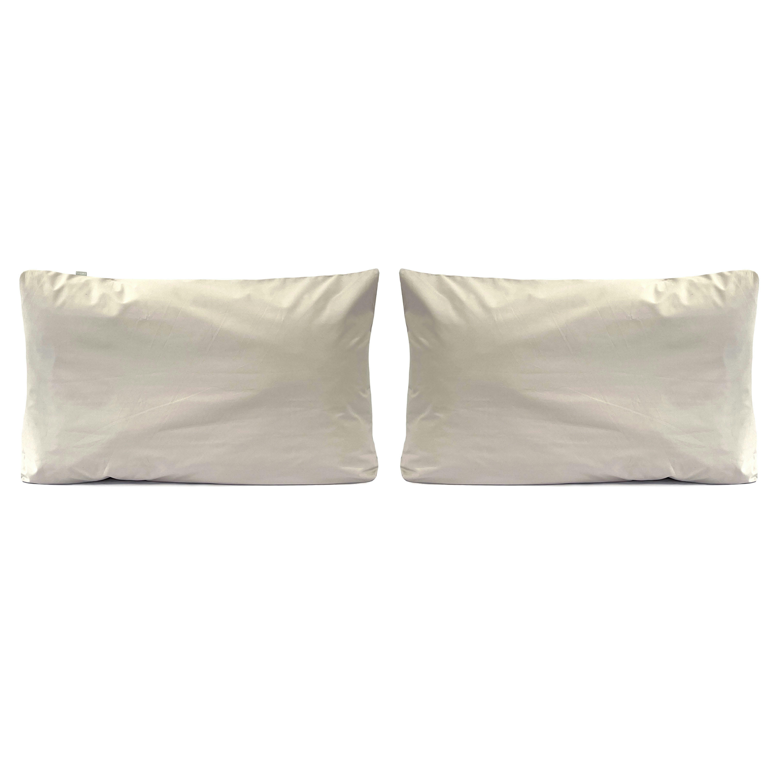 FA PERCAL - 2 Taies d'oreiller en percale de coton organic 50x75  cm sable