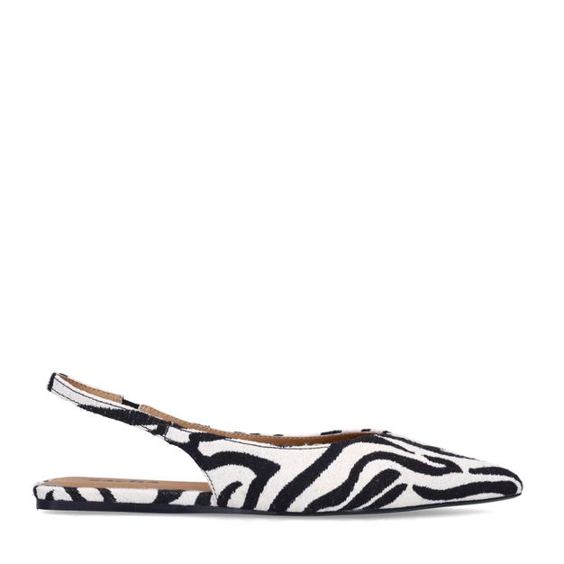 Zwarte zebra slingbacks