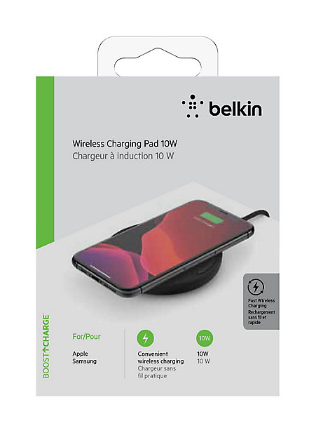 Chargeur sansfil 10W (sans chargeur) Belkin noir