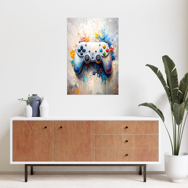 Plakat samoprzylepny do pokoju gracza Feeby Konsola Gamepad Kontroler 20x30