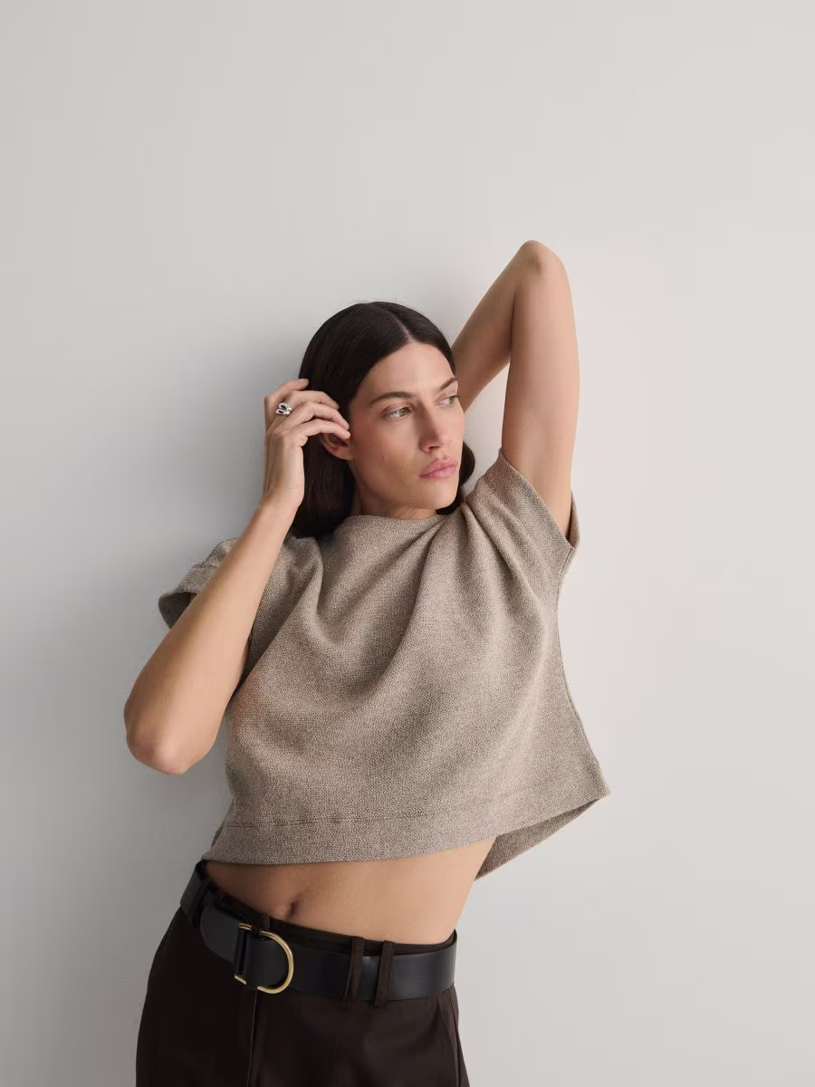 T-Shirt With Metallised Yarn Blend