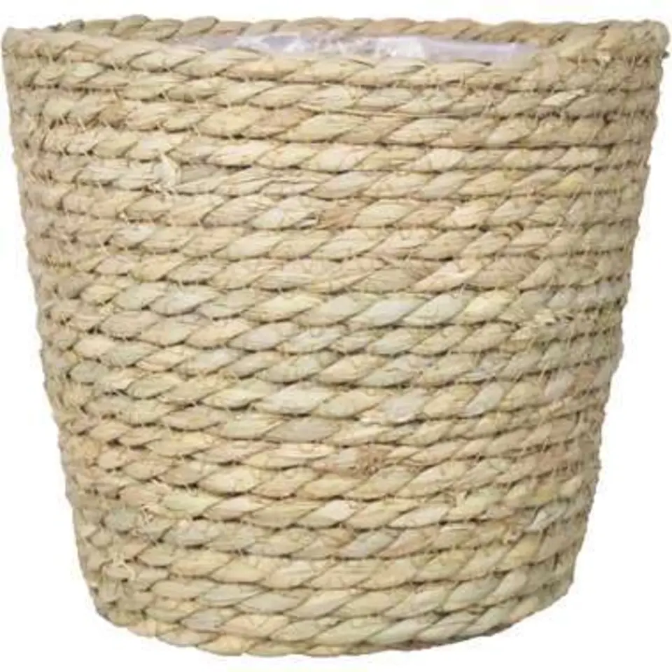Bela Arte Bloempot - rotan - gedraaid riet - 17 cm
