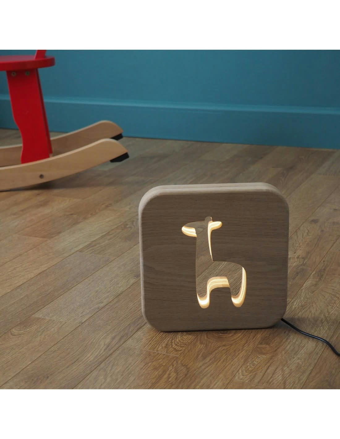 BLUMEN - Lampe à poser veilleuse en bois girafe