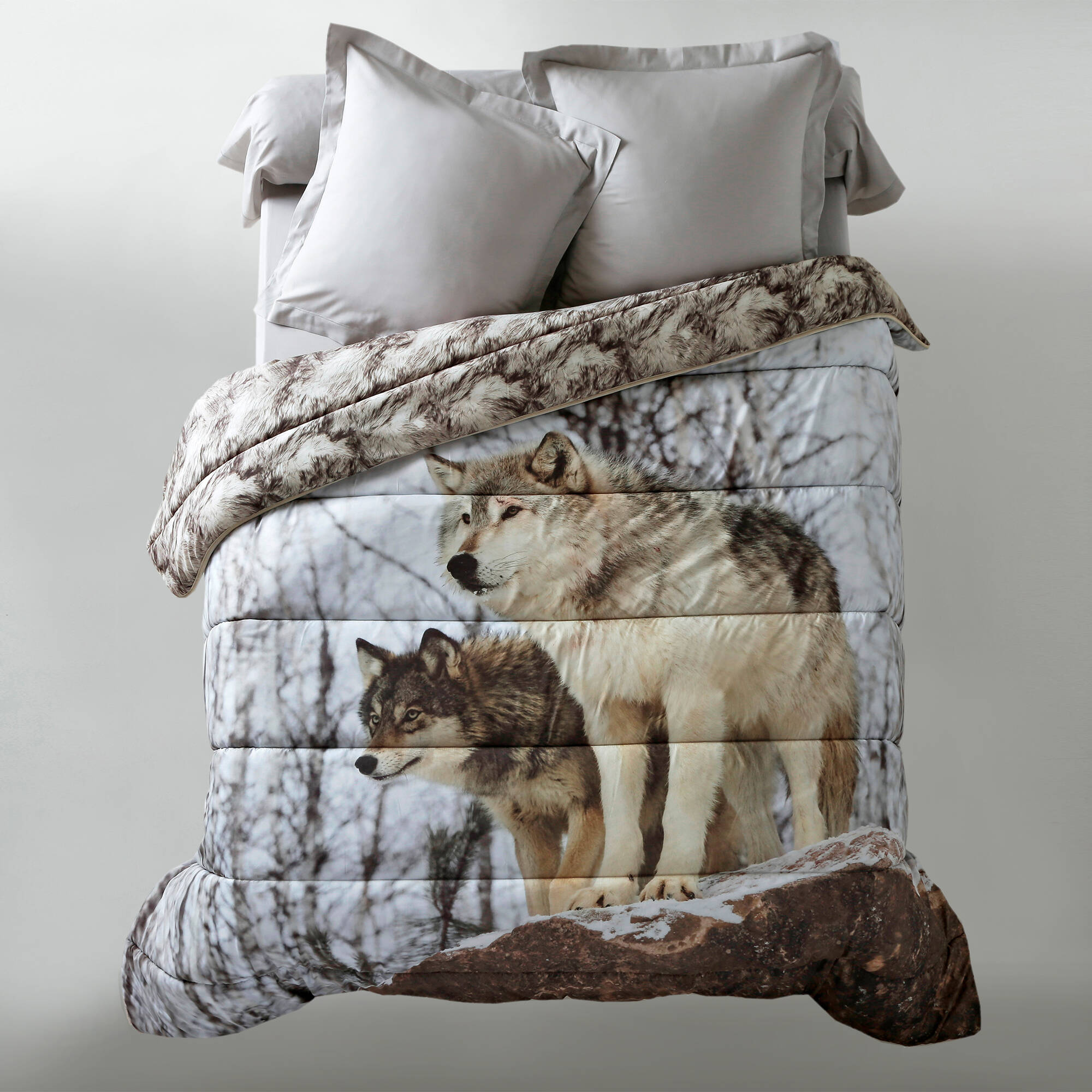 Couette microfibre impression photo loup 200g/m2
