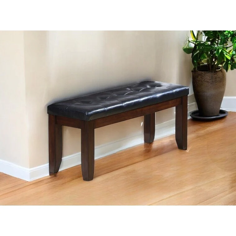 48 X 17 X 20 Black And Espresso Elegant Bench
