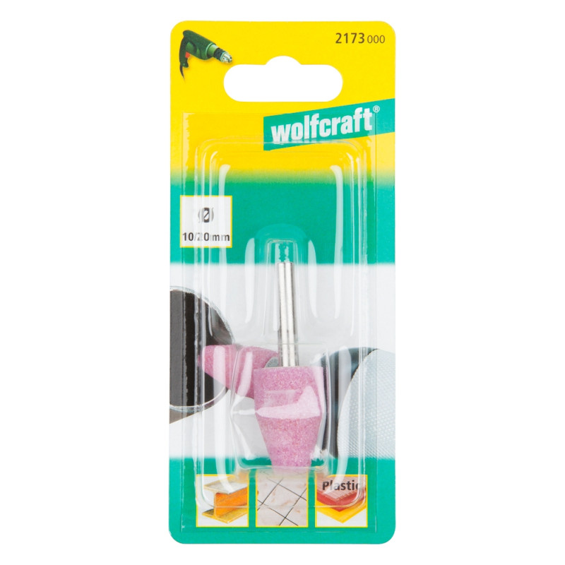 Meule abrasive conique en oxyde d'aluminium WOLFCRAFT