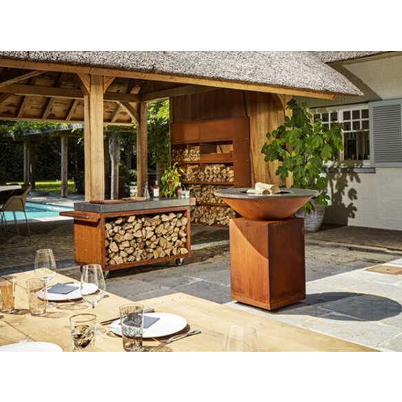 Table Corten Pro Céramique Gris Foncé Ofyr