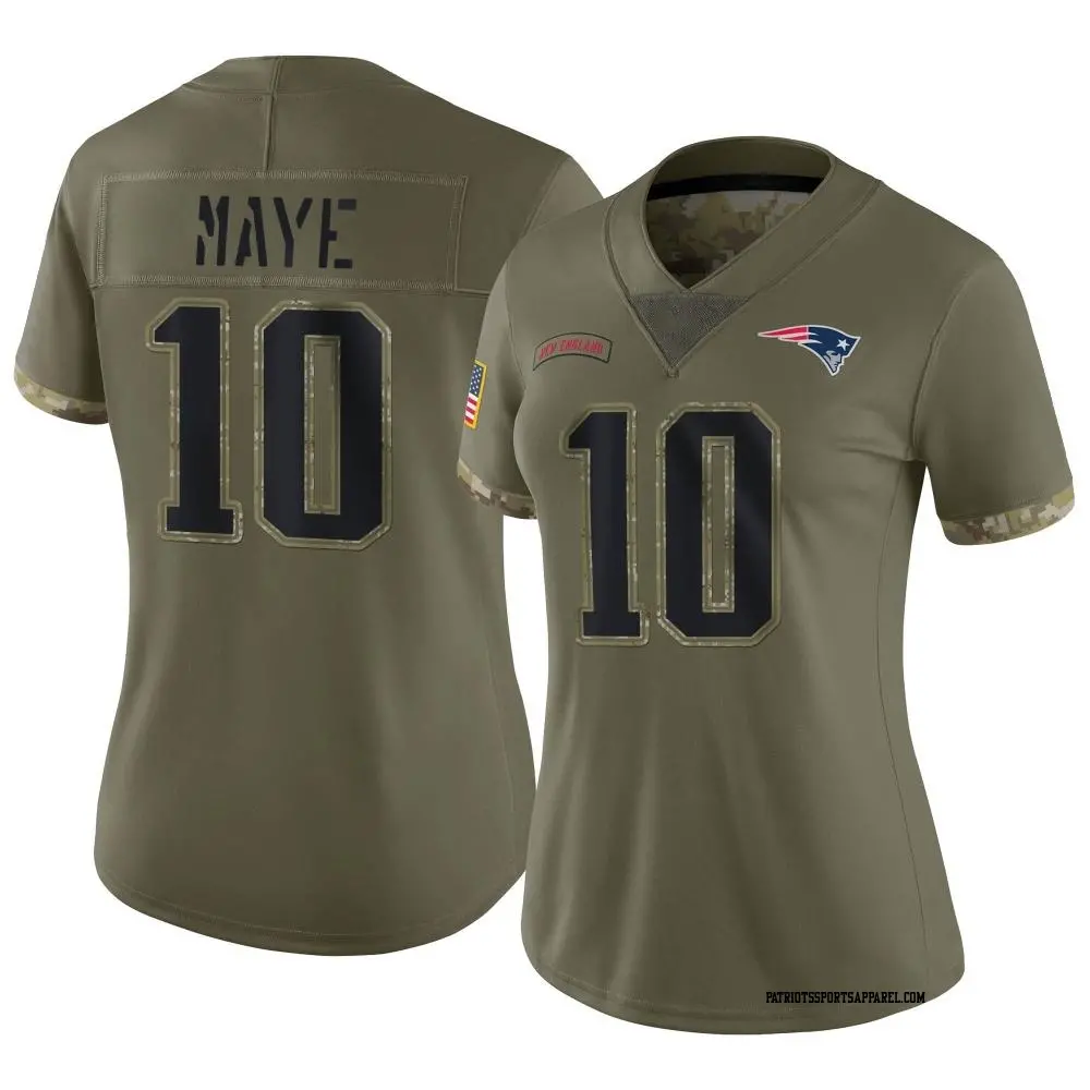 Drake Maye New England Patriots Nike Women's 2025 Salute to Service Limited Jersey - Olive