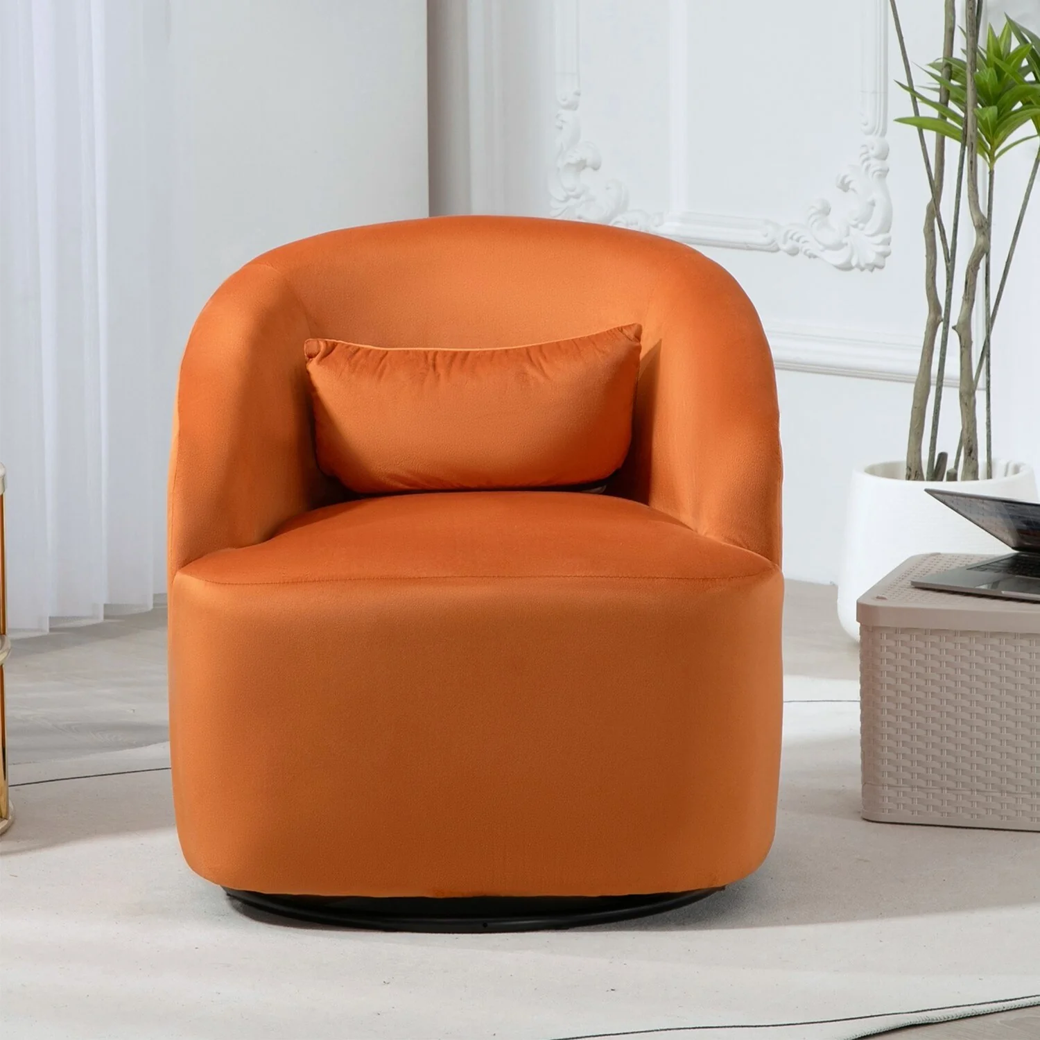 Modern Velvet Upholstered Swivel Accent Chair