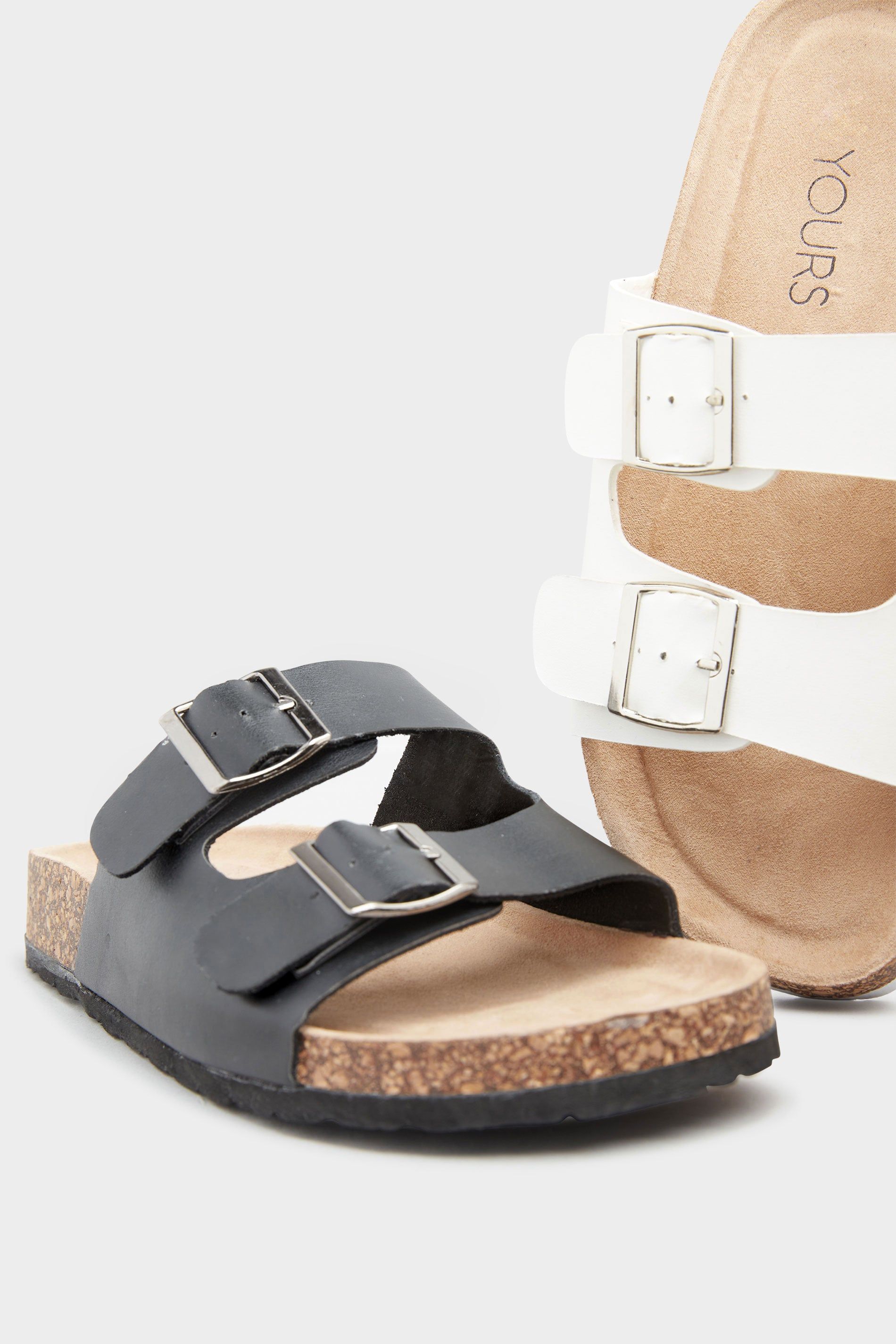 Yours Extra Wide Fit Buckle Strap Footbed Sandals