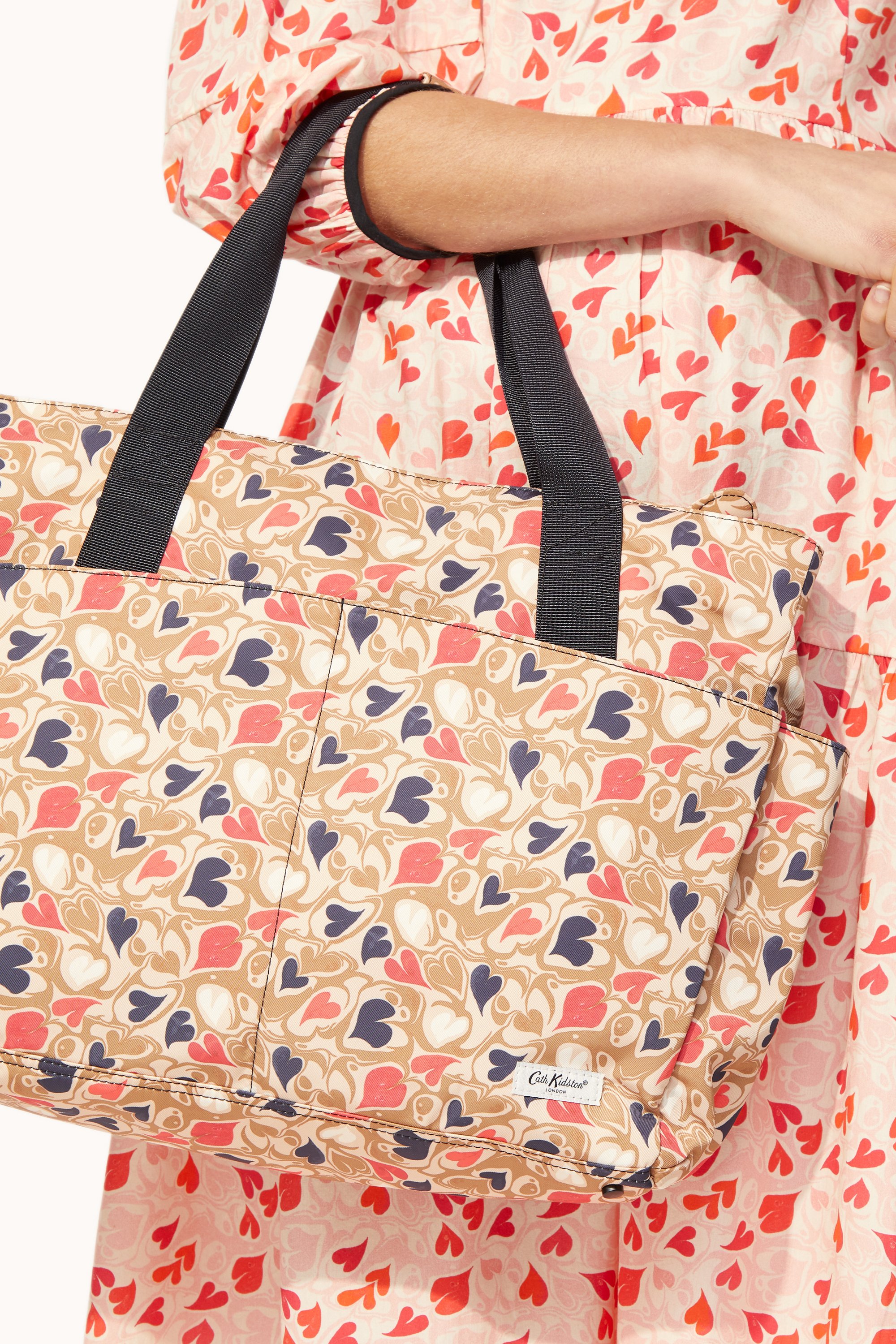 Marble Hearts Ditsy Tote Nappy Changing Bag