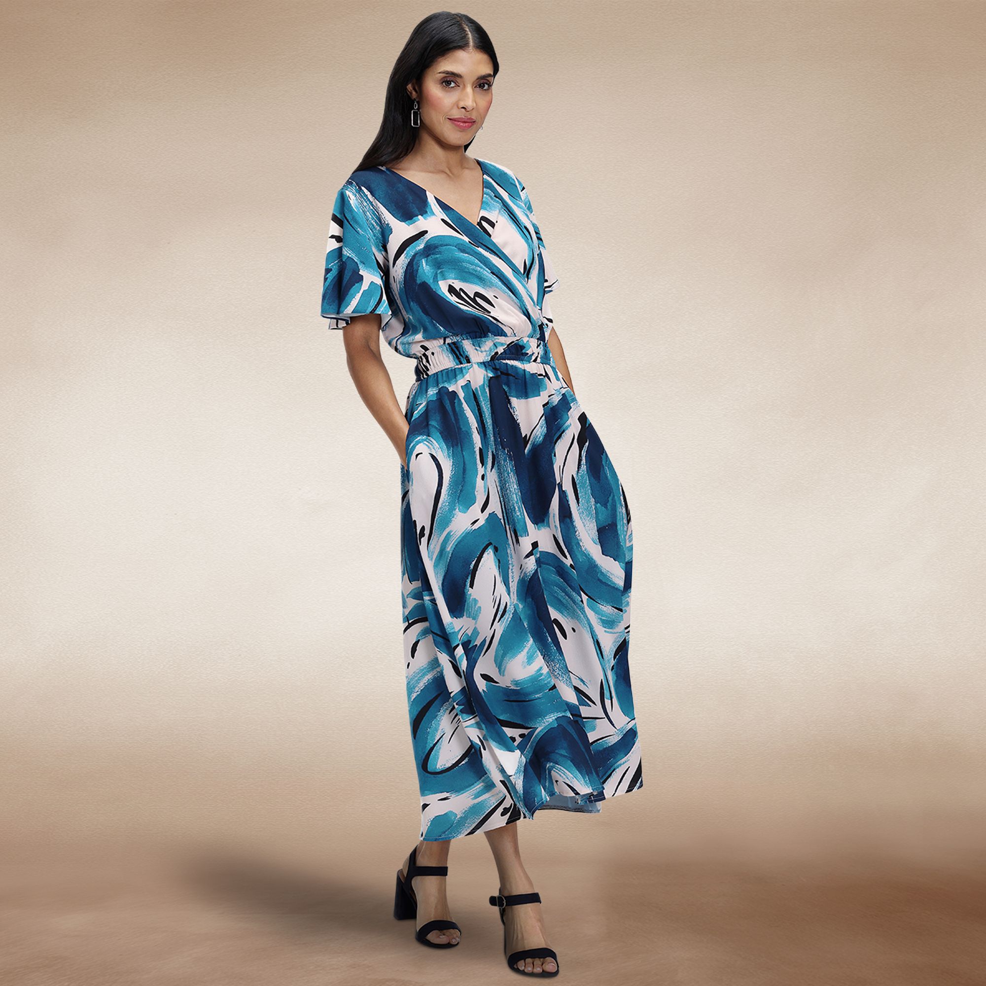 Hot Squash Chiffon Midi Dress