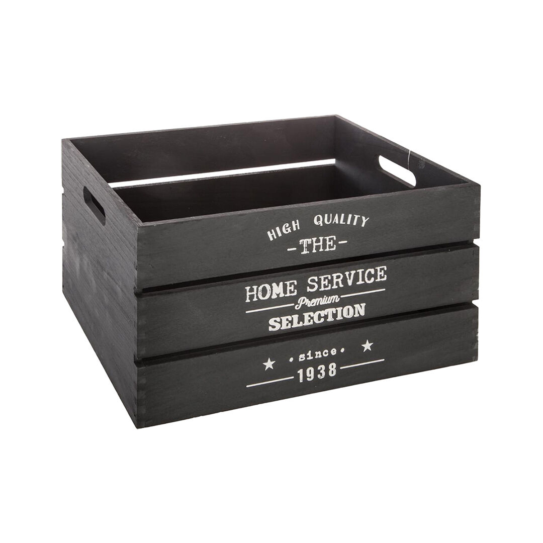Caixa em madeira FACTORY cinza escuro