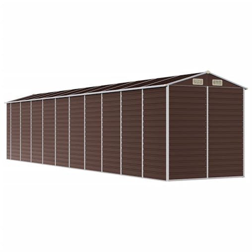 NNEVL Garden Shed Brown 191x895x198 cm Galvanised Steel