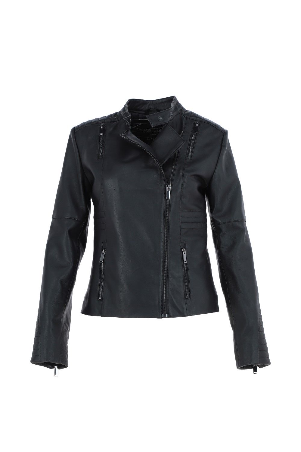 Ashwood Leather Alessia' Mandarin Collar Leather Biker Jacket Women Coat