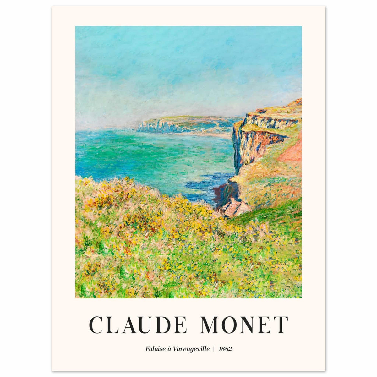 Artfulprints Poster Claude Monet - Falaise à Varengeville  - 30x40 cm - Meerkleurig